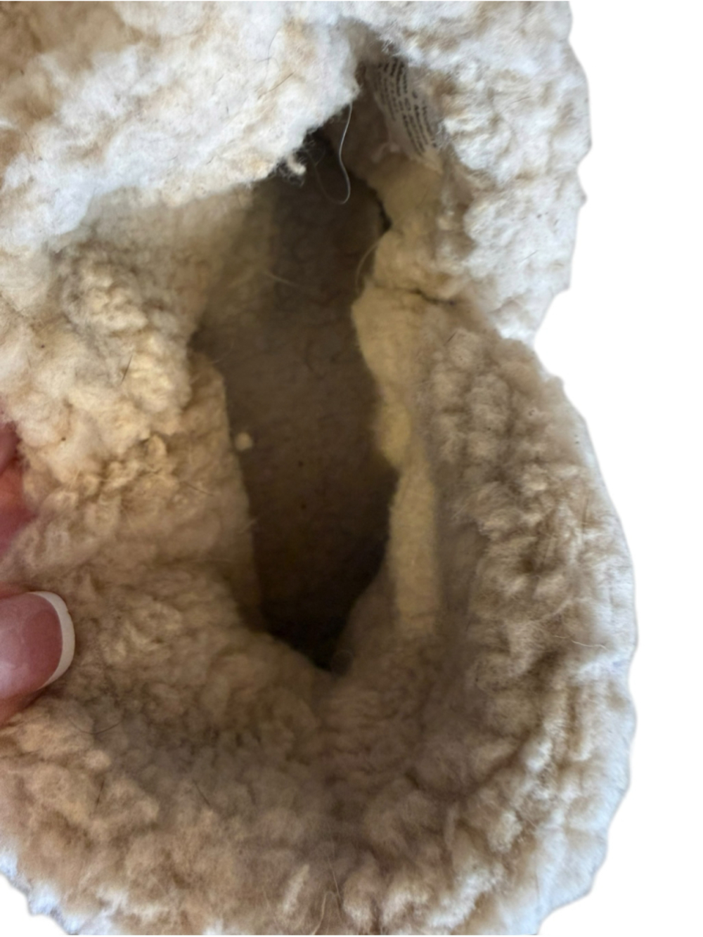 L.L.Bean Womens Slipper Booties Size 9 M Beige Sherpa Fleece Lined Indoor Outdoo - Picture 5 of 10